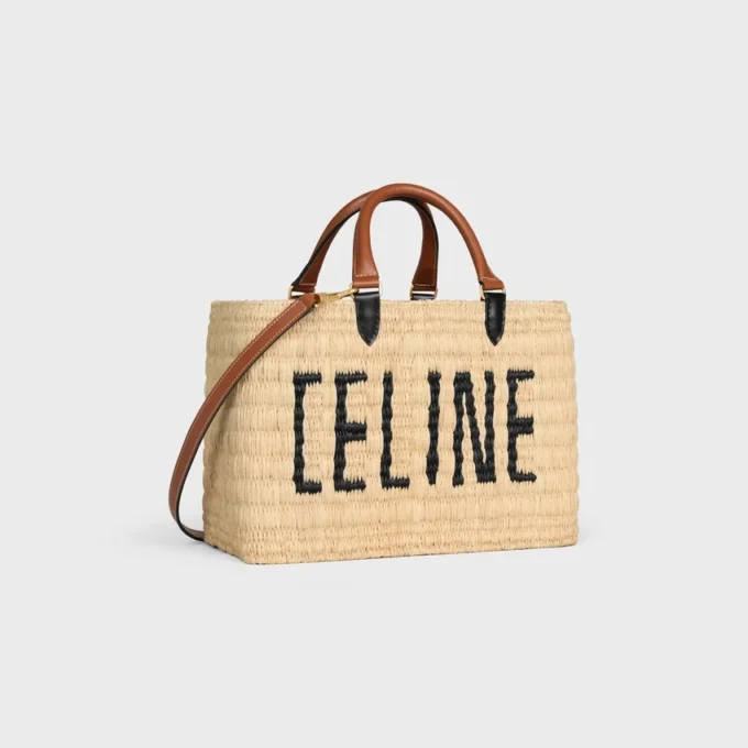 CELINE Paris Panier i raffia och kalvskinn CELINE Paris Panier i raffia och kalvskinn