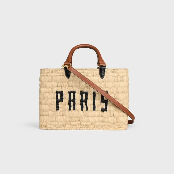 CELINE Paris Panier i raffia och kalvskinn CELINE Paris Panier i raffia och kalvskinn