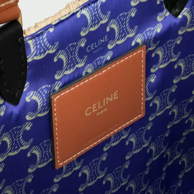 CELINE Paris Panier i raffia och kalvskinn CELINE Paris Panier i raffia och kalvskinn