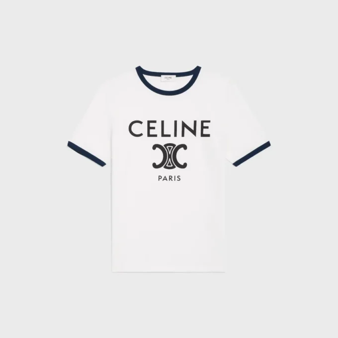 CELINE Paris T-shirt i bomullsjersey