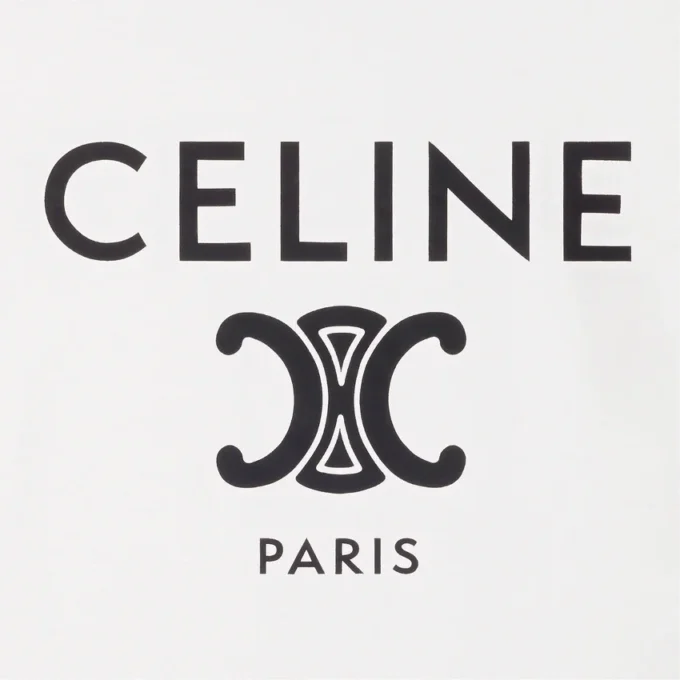 CELINE Paris T-shirt i bomullsjersey