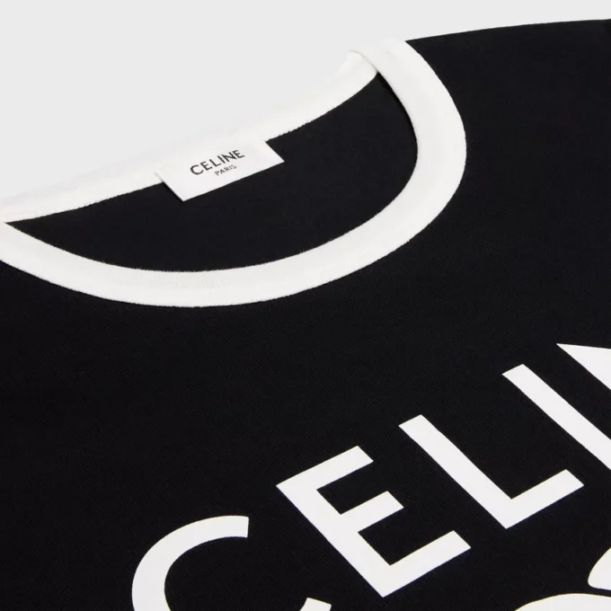 CELINE Paris T-shirt i bomullsjersey