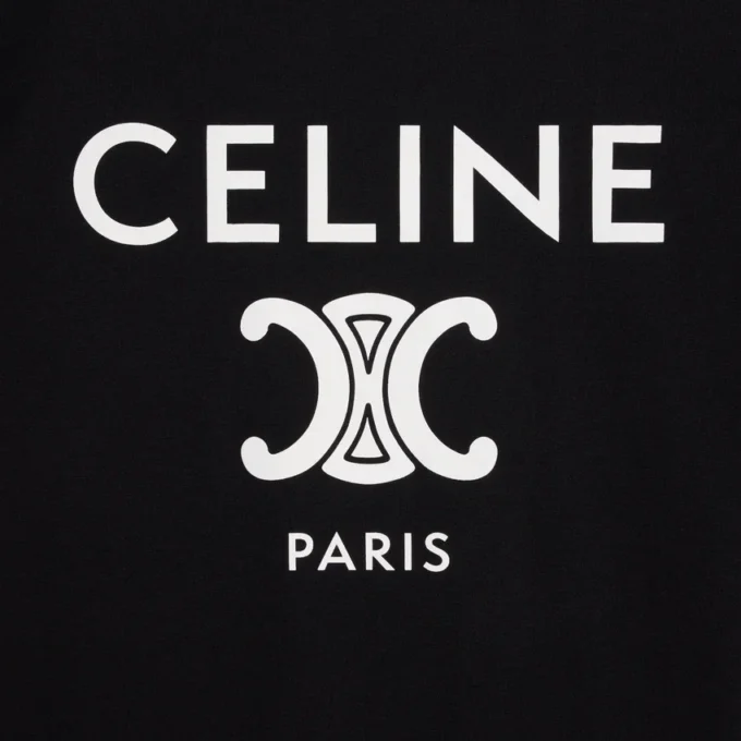 CELINE Paris T-shirt i bomullsjersey
