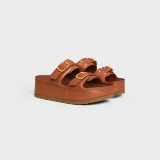 CELINE Polly Wedge Mule i kalvskinn