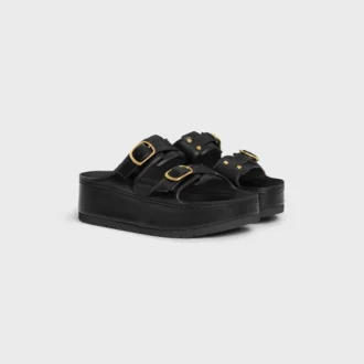 CELINE Polly Wedge Mule i kalvskinn