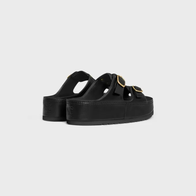 CELINE Polly Wedge Mule i kalvskinn CELINE Polly Wedge Mule i kalvskinn