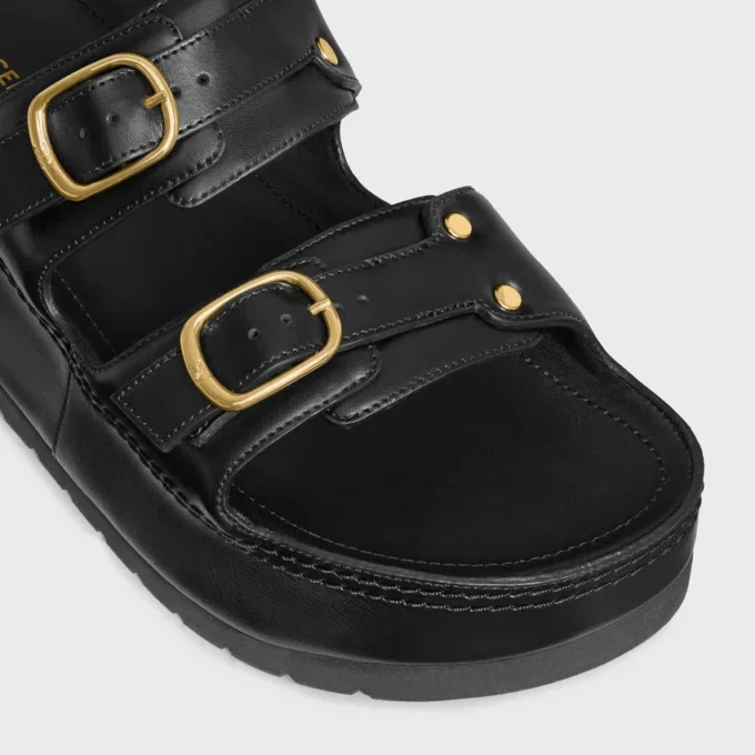 CELINE Polly Wedge Mule i kalvskinn CELINE Polly Wedge Mule i kalvskinn