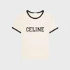 CELINE Regular T-shirt i bomullsjersey