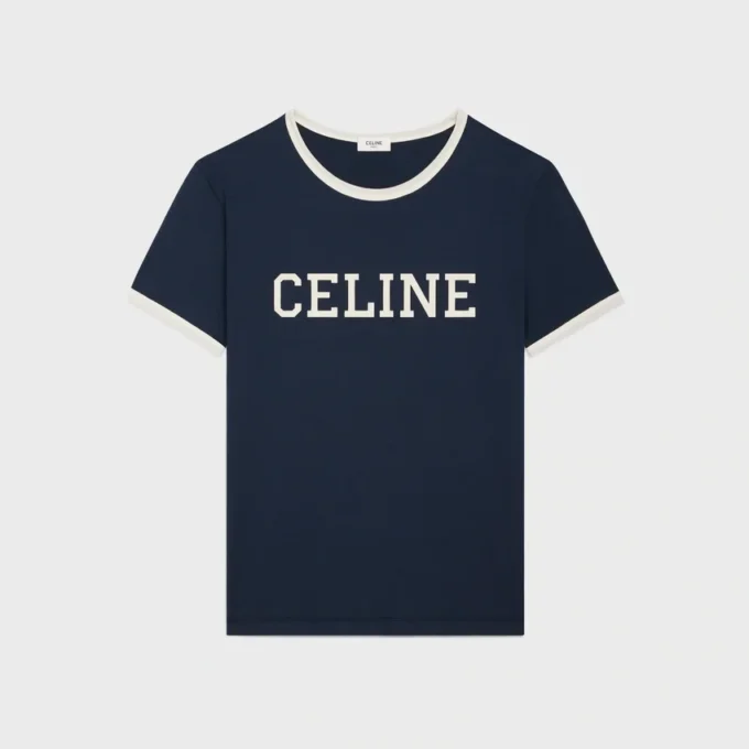 CELINE Regular T-shirt i bomullsjersey