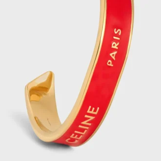 CELINE Ribbon Small Cuff i emalj och mässing med guldfinish
