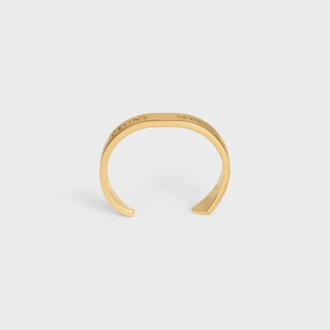 CELINE Ribbon Small Cuff i mässing med guldfinish