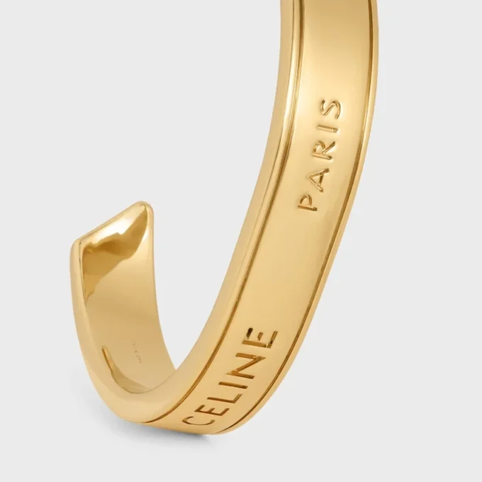 CELINE Ribbon Small Cuff i mässing med guldfinish