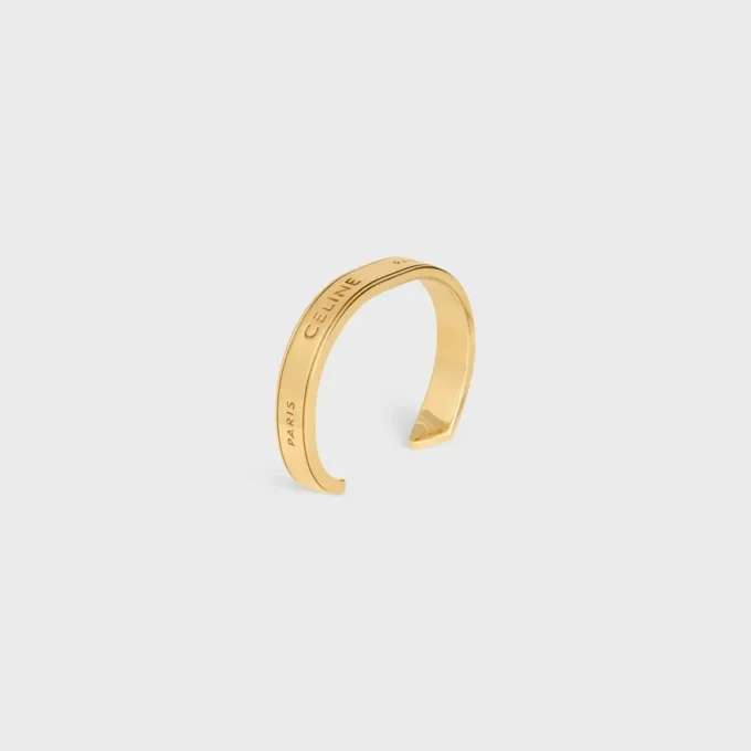 CELINE Ribbon Small Cuff i mässing med guldfinish