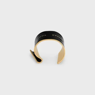 CELINE Ribbon stort armband i emalj och mässing med guldfinish