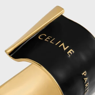 CELINE Ribbon stort armband i emalj och mässing med guldfinish