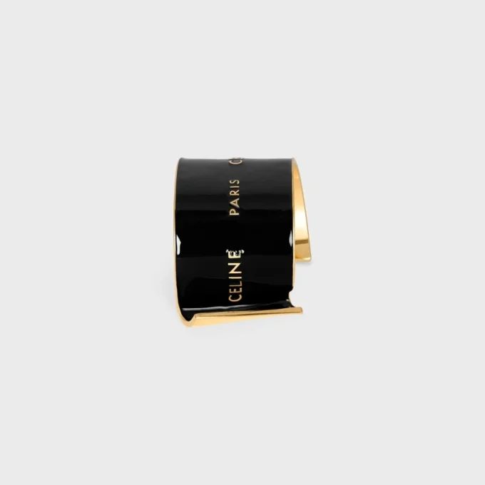 CELINE Ribbon stort armband i emalj och mässing med guldfinish CELINE Ribbon stort armband i emalj och mässing med guldfinish