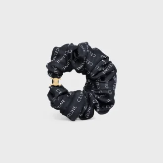 CELINE Scrunchy Rayure i siden och mässing med guldfinish