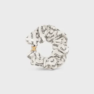 CELINE Scrunchy Rayure i siden och mässing med guldfinish