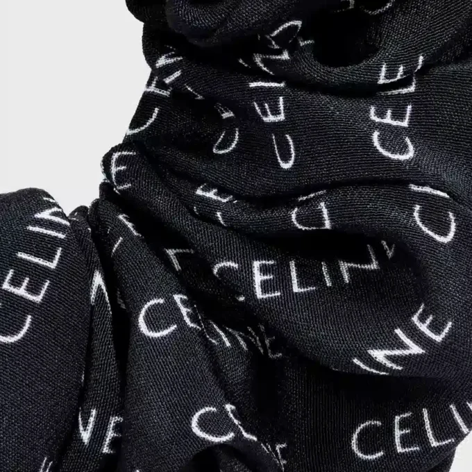 CELINE Scrunchy Rayure i siden och mässing med guldfinish