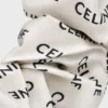CELINE Scrunchy Rayure i siden och mässing med guldfinish