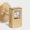 CELINE Sentimental dubbla fyrkantiga örhängen i gult guld och diamanter CELINE Sentimental dubbla fyrkantiga örhängen i gult guld och diamanter
