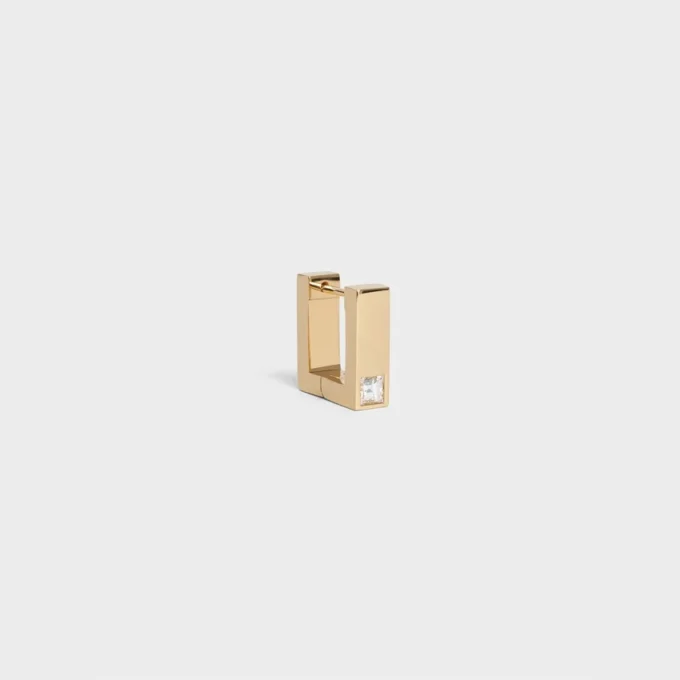 CELINE Sentimental Square örhänge i gult guld och diamant CELINE Sentimental Square örhänge i gult guld och diamant