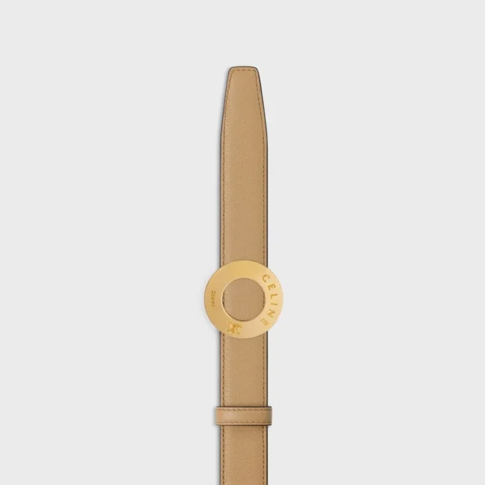 CELINE-spänne 25 mm i metall och vändbart bälte 25 mm i slätt och kornat kalvskinn