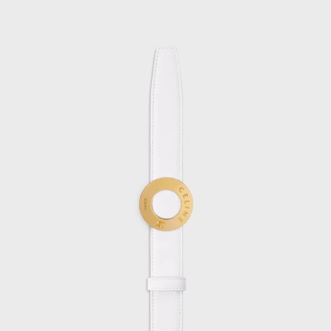 CELINE-spänne 25 mm i metall och vändbart bälte 25 mm i slätt och kornat kalvskinn
