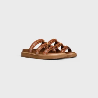 CELINE – Tippi Slide i broderat kalvskinn