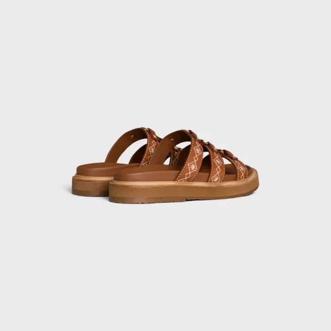 CELINE – Tippi Slide i broderat kalvskinn