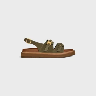 CELINE – Tippi Triomphe-sandal i mocka av kalvskinn