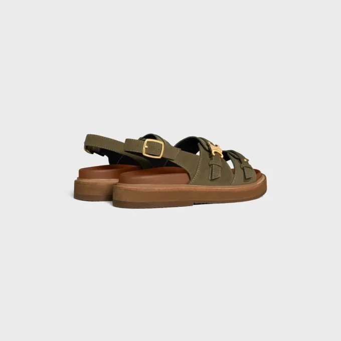 CELINE – Tippi Triomphe-sandal i mocka av kalvskinn