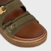 CELINE – Tippi Triomphe-sandal i mocka av kalvskinn
