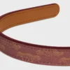 CELINE Toile Triomphe smalt hårband i lammskinn och Toile Triomphe CELINE Toile Triomphe smalt hårband i lammskinn och Toile Triomphe