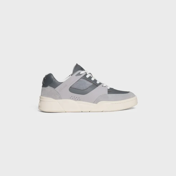 CELINE Trainer Ct-09 Låga snörskor i mocka, kalvskinn och mesh
