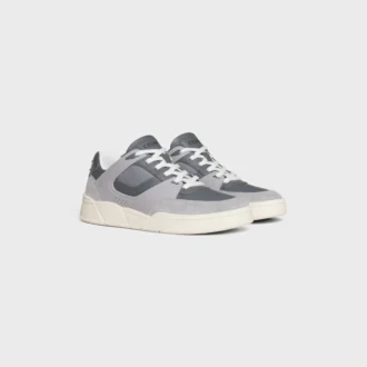 CELINE Trainer Ct-09 Låga snörskor i mocka, kalvskinn och mesh