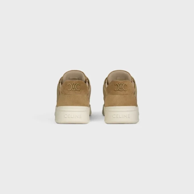 CELINE Trainer Ct-09 Låga snörskor i mocka, kalvskinn och mesh