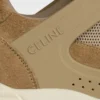 CELINE Trainer Ct-09 Låga snörskor i mocka, kalvskinn och mesh