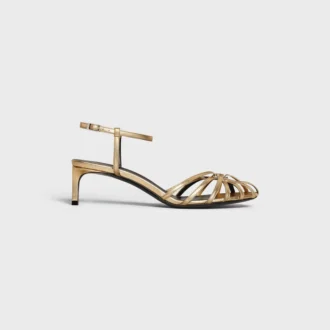 CELINE Triomphe-sandal i laminerat lammskinn