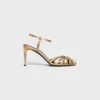 CELINE Triomphe-sandal i laminerat lammskinn