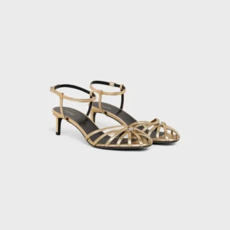 CELINE Triomphe-sandal i laminerat lammskinn