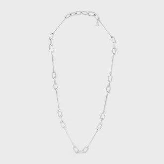Charmhalsband i mässing med rodiumfinish