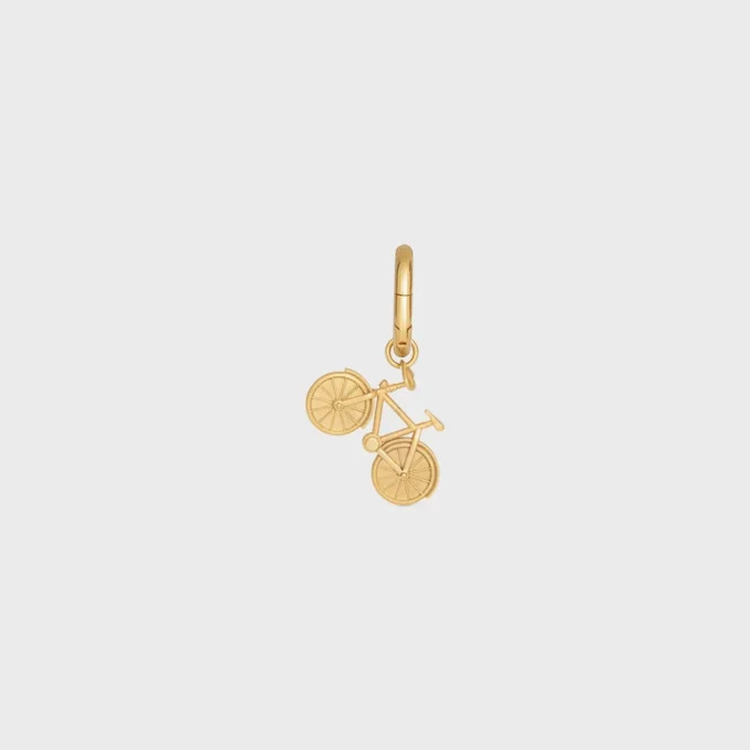 Charms Bike i mässing med guldfinish
