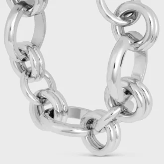 Charms Heritage Chunky-armband i mässing med rodiumfinish