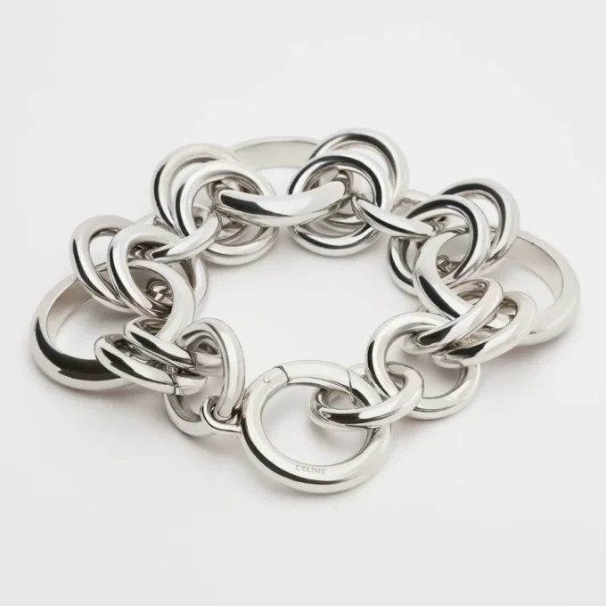 Charms Heritage Chunky-armband i mässing med rodiumfinish