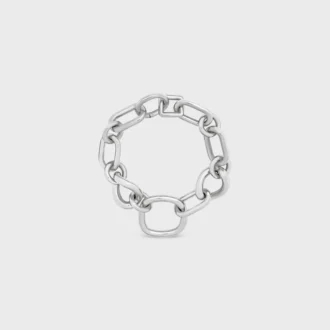 Charms Modern Thin Gourmette i mässing med rodiumfinish