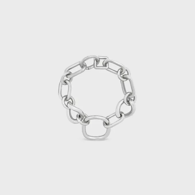Charms Modern Thin Gourmette i mässing med rodiumfinish