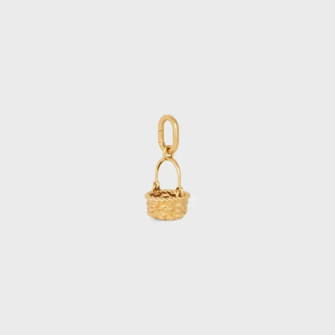 Charms Panier i mässing med guldfinish