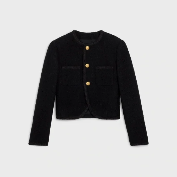 Chasseur-jacka i bouclé-tweed