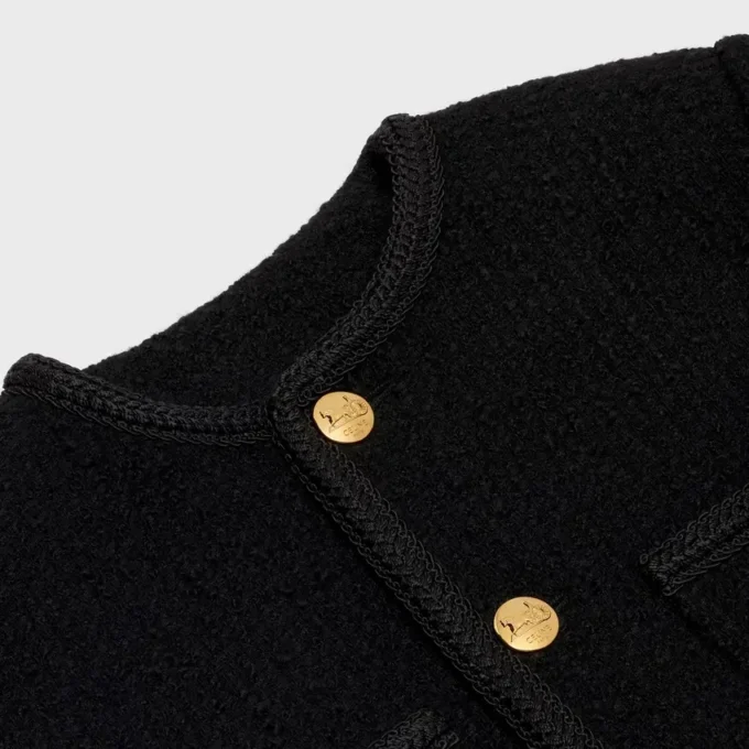 Chasseur-jacka i bouclé-tweed